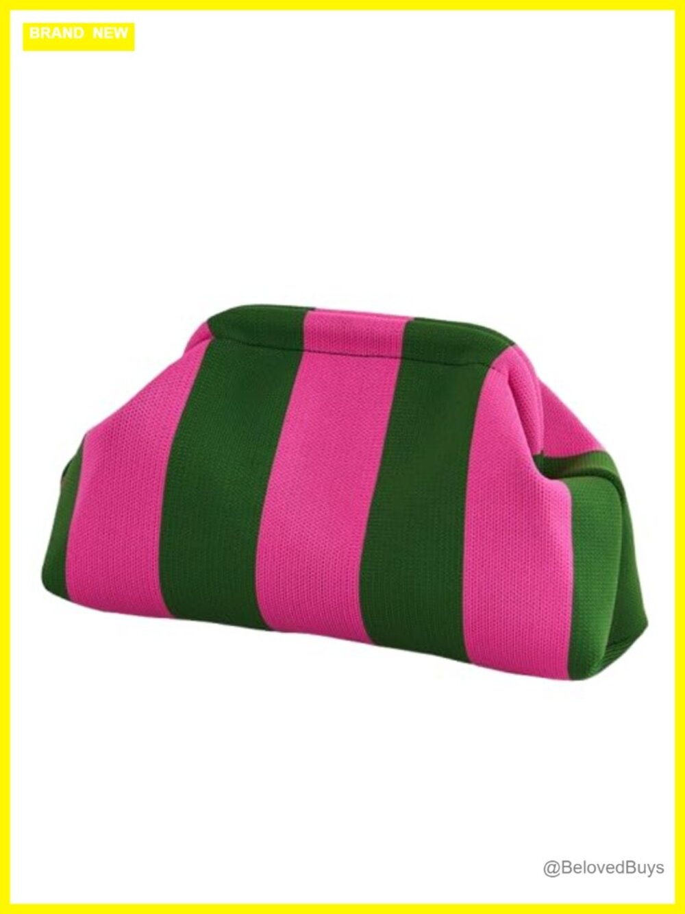 Striped Knitted Crochet Handbag Clutch Purse